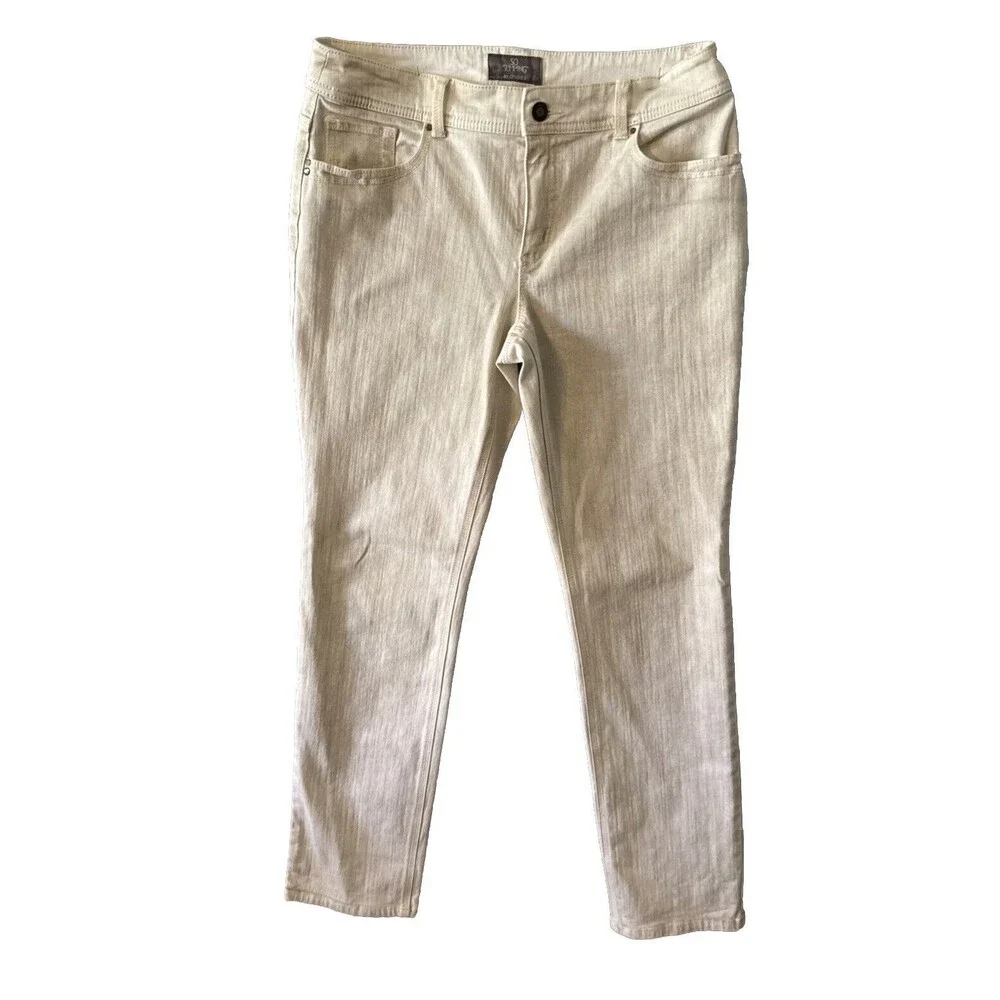 Chico’s Women’s Pants So slimming Strech Cream Casual Pant Size 0.5 - Picture 2 of 16